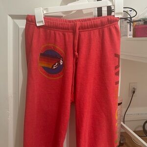 size xs super dude red aviator nation sweatpants